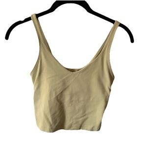 Lululemon Womens 2 Align Tank Top Light Support Vneck Bra Tank Yellow Green